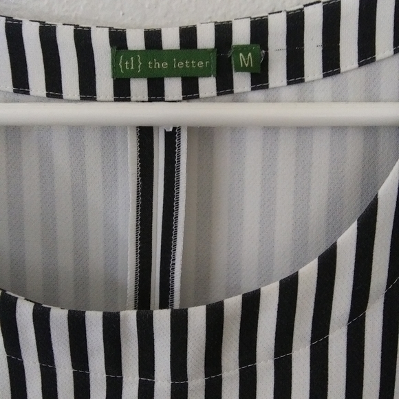 {tl} the letter asymmetrical hi-low striped blouse - Picture 8 of 10